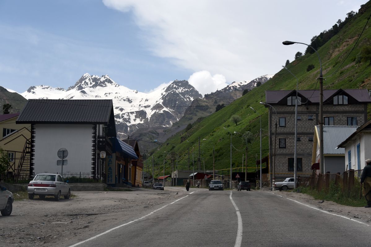 05B Driving Through Terskol With Gora Azau At The End Of The Valley Before The Mount Elbrus Climb